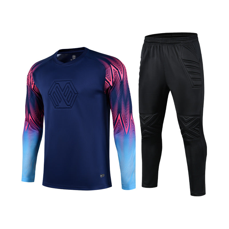 Goalkeeper Uniforms for Kidsren and Adults Thickeneded Protective Goalkeeper Training Uniforms Long-Sleeved Shorts Football Gantry Uniforms Customized