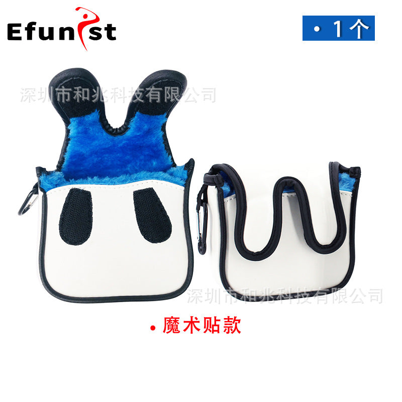Golf club cover Square putter cover a variety of PU waterproof fabric inside thickened plush protective magnetic cap cover