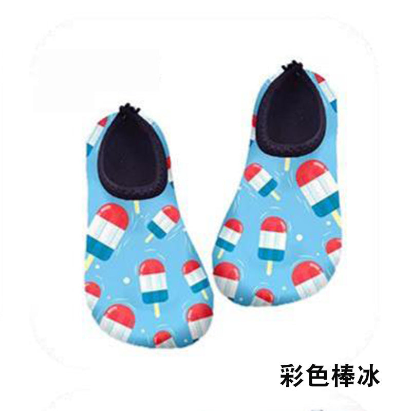 Cartoon Children's Beach Shoes Hard Sole Wading Shoes Diving Equipment Snorkeling Shoes and Socks Barefoot Swimming Shoes Diving Socks Quick-drying