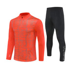 Half-Zip Pullover Football Training Suit Set Light Plate Long-Sleeved Autumn and Winter Appearance Suit Knitted Sportswear Customization