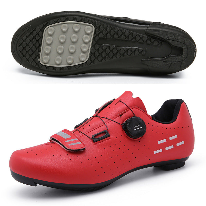 Road Mountain Men's and Women's Locked Bicycle Lockless Shoes Hard Sole Spinning Bicycle Riding Shoes Gym Black