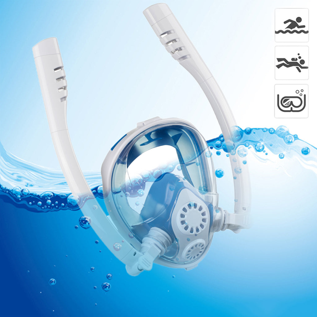 2025 new diving mask anti-fog anti-choking swimming snorkeling mask breathing separation double tube full dry breathing tube