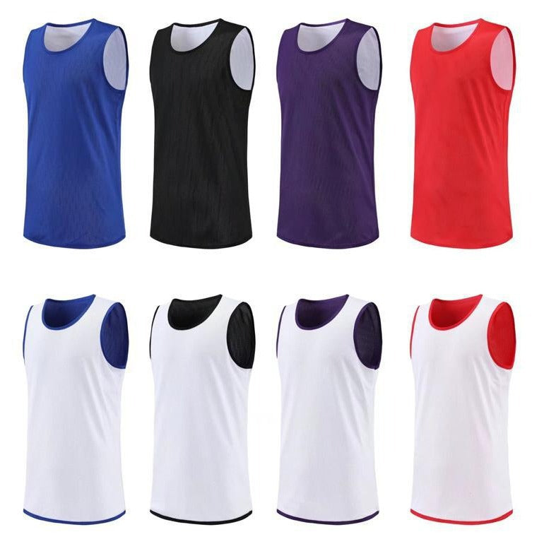 Double-sided basketball jersey custom one-piece jacket double-sided sports vest running loose sleeveless team uniform printing custom