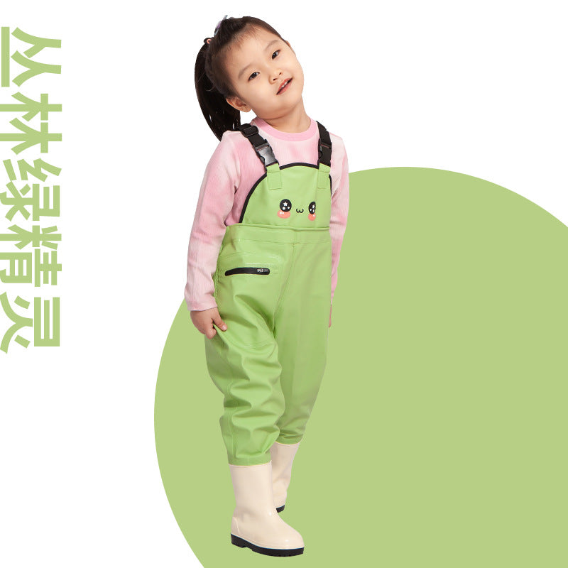 Ganhai Equipment Children's Playing Water Suit Wading Waterproof Pants Kindergarten Beach Fish Strap Rain Shoes Water Pants