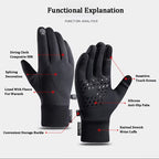Winter Fleece-Lined Gloves, Windproof, Waterproof, Thickened and Warm, Touchscreen-Compatible, Non-Slip Gloves, Ample Stock, Available for Dropshipping