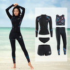 Sun Protection Quick-Drying Diving Suit Split Long-Sleeved Long Pants Swimwear Jellyfish Suit Couple Warm Men's Swimwear Women's Surfing Suit
