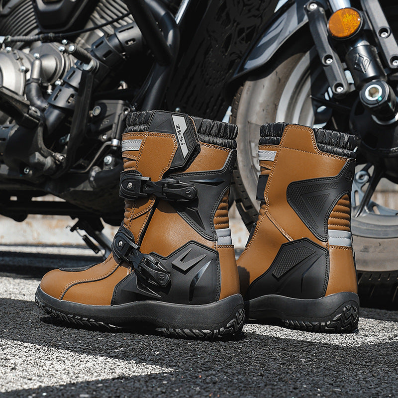 Cross-Border Motorcycle Riding Shoes, Rally Boots, Anti-Fall, Breathable, Anti-Fall Rider Equipment, Road Racing Shoes, Parkour Shoes, All Seasons
