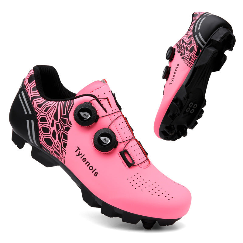 Road Mountain Men's and Women's Locked Bicycle Lockless Shoes Hard Sole Spinning Bicycle Riding Shoes Gym Black