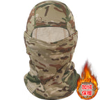 Camouflage Fleece-Lined Hood for Cycling, Dustproof, Men's Warm Fishing Mask, Face Covering, Face Protection, Windproof Hood, Winter