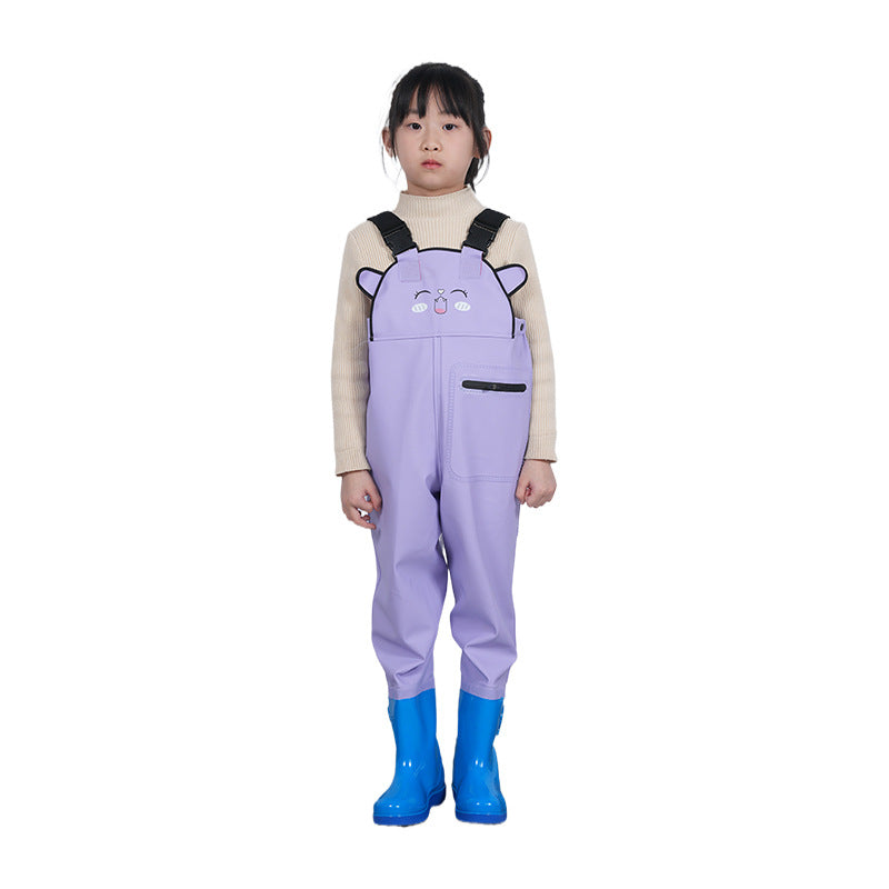 Children's Waterproof Jumpsuit for Playing in Water, Kindergarten Waterproof Clothing for Catching Fish, Wading Shoes, Beach Sun Protection