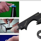 Factory Direct Sales Edc Tool Buckle Stainless Steel 8-in-1 Keychain Portable Gadget Multi-Function Key Clip