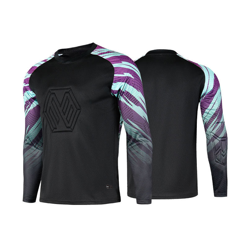 Football Goalkeeper Goalkeeper Uniform Suit Customized Men's Long-Sleeved Sponge Protective Jersey Gate Training Game Uniform Xunling