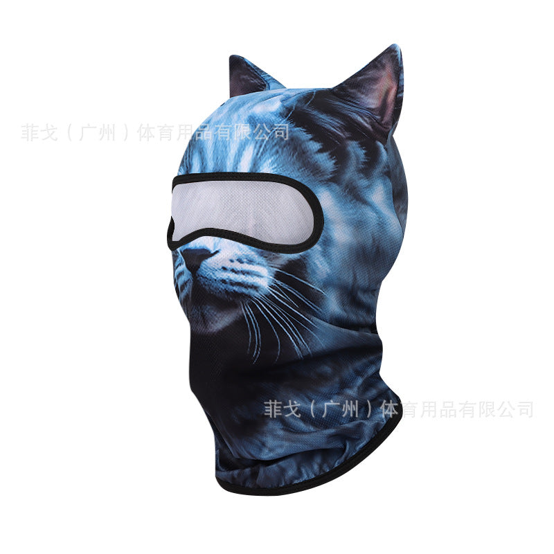 Summer Riding Mask Face Gini Women's Full Face Quick-drying Motorcycle Headgear Men's 3D Color Interesting Animal Headgear