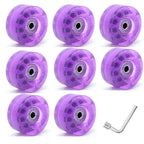 Cross-Border double-row skates transparent color non-luminous wheel four-wheel roller skates sequins pink wheel skateboard Universal