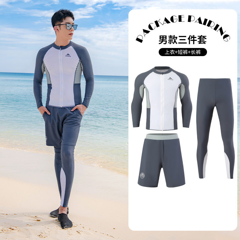 Diving suit women's new couple anti-DDoS swimsuit split long-sleeved trousers quick-drying surfing snorkeling suit jellyfish suit men