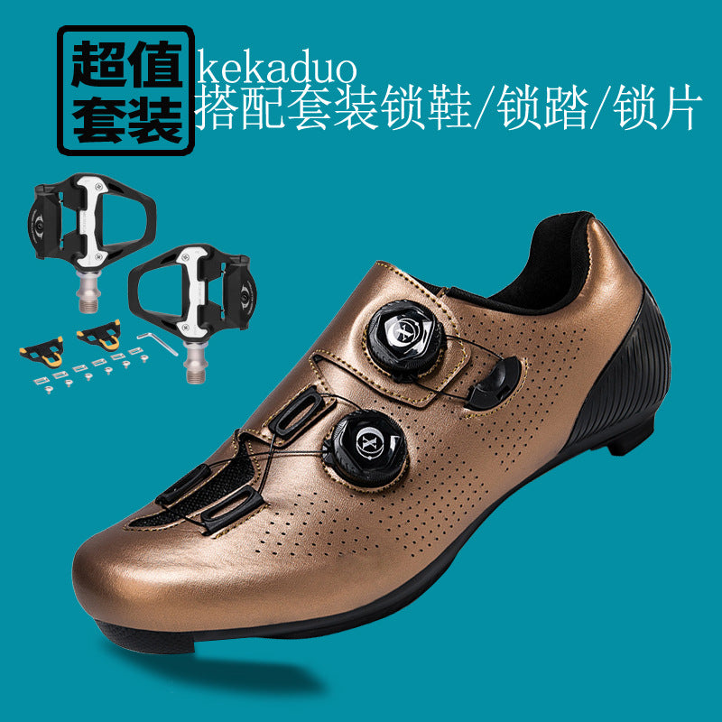 Cross-border New Road Car Lock Shoes Hard Bottom Bike Shoes suit Breathable Lockless Cycling Shoes Men's Mountain Bicycle Shoes