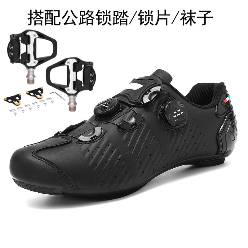 Road Bike Lock Shoes, Bicycle Riding Shoes, Lock-Free Summer Hard-Soled Mountain Bike Breathable and Wear-Resistant Professional Cycling Lock Shoes