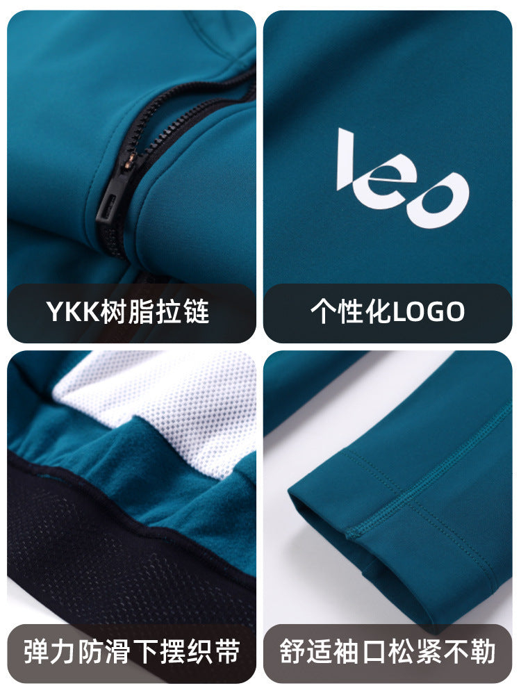 Fall/winter fleece riding clothes men's mountain road bike equipment bicycle fleece-lined warm jacket-warm way