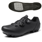 Road Mountain Men's and Women's Locked Bicycle Shoes, Lock-Free Shoes, Hard-Soled Spinning Cycling Shoes, Gym Black