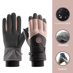 Ski Gloves Women's Winter Touch Screen Waterproof fleece-lined Thick Cotton Warm Windproof Outdoor Sports Student Biker BH