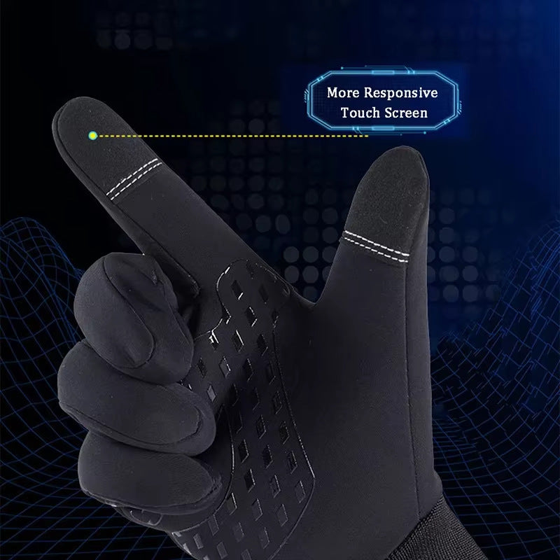 Winter Fleece-Lined Gloves, Windproof, Waterproof, Thickened and Warm, Touchscreen-Compatible, Non-Slip Gloves, Ample Stock, Available for Dropshipping