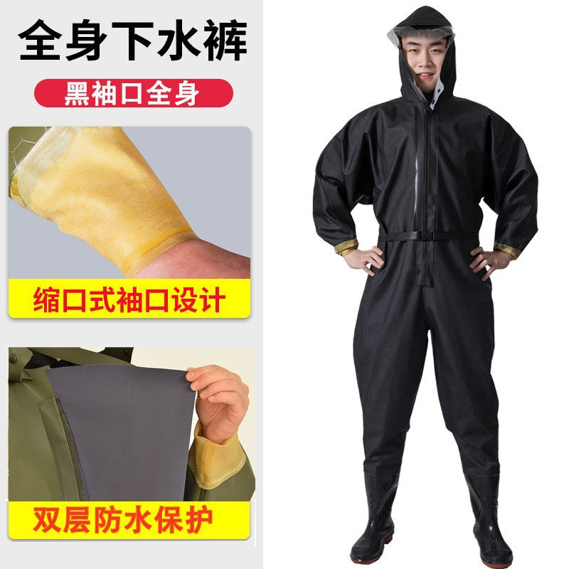 Wholesale full body water pants outdoor wear-resistant one-piece wading pants fishing digging lotus root fishing