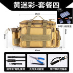 [Send bait box] fishing gear Luya special storage bag waist bag crossbody shoulder waterproof bag large capacity fishing rod bag