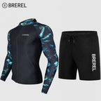 Sun Protection Swimsuit Men's Surfing Suit Split Quick-Drying Tight Jellyfish Suit Snorkeling Suit Wetsuit Full Body Long-Sleeved Trousers