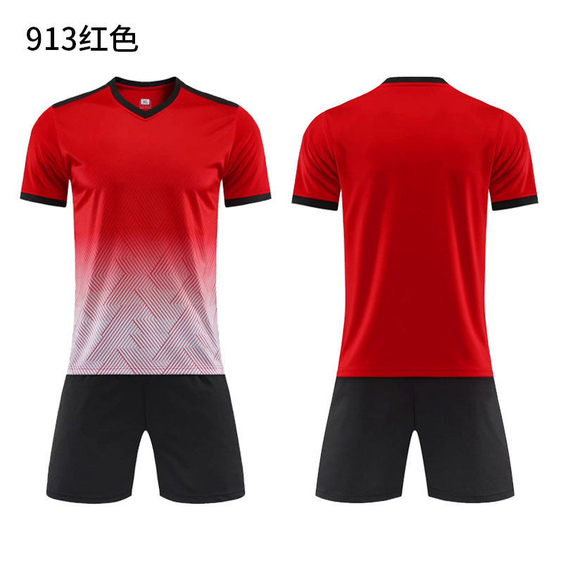 Football Uniform Set for Men and Women, Custom Printed Competition Team Uniforms, Breathable Training and Competition Uniforms, Children's Short-Sleeved Jerseys for Fans