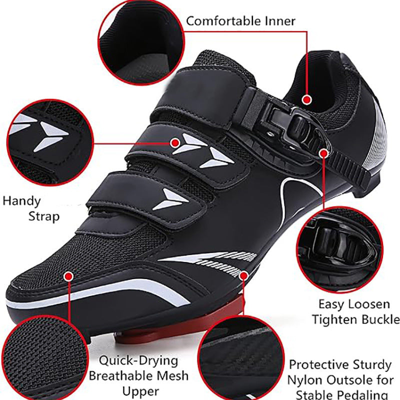 Outdoor Road Mountain Rubber Men's and Women's Lockable Bicycles Without Locks Hard-Soled Spinning Cycling Shoes
