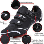 Outdoor Road Mountain Rubber Men's and Women's Lockable Bicycles Without Locks Hard-Soled Spinning Cycling Shoes