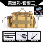 [Send bait box] fishing gear Luya special storage bag waist bag crossbody shoulder waterproof bag large capacity fishing rod bag