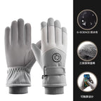 Ski Gloves Women's Winter Touch Screen Waterproof fleece-lined Thick Cotton Warm Windproof Outdoor Sports Student Biker BH