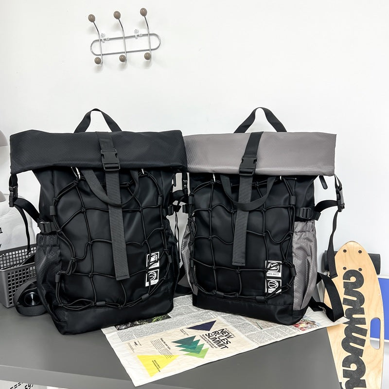 Basketball Bag Can Hold Sneakers, Backpack, Large-Capacity Roll-Top Backpack, Men's Fitness Bag, Student School Bag, Workwear Sports Bag