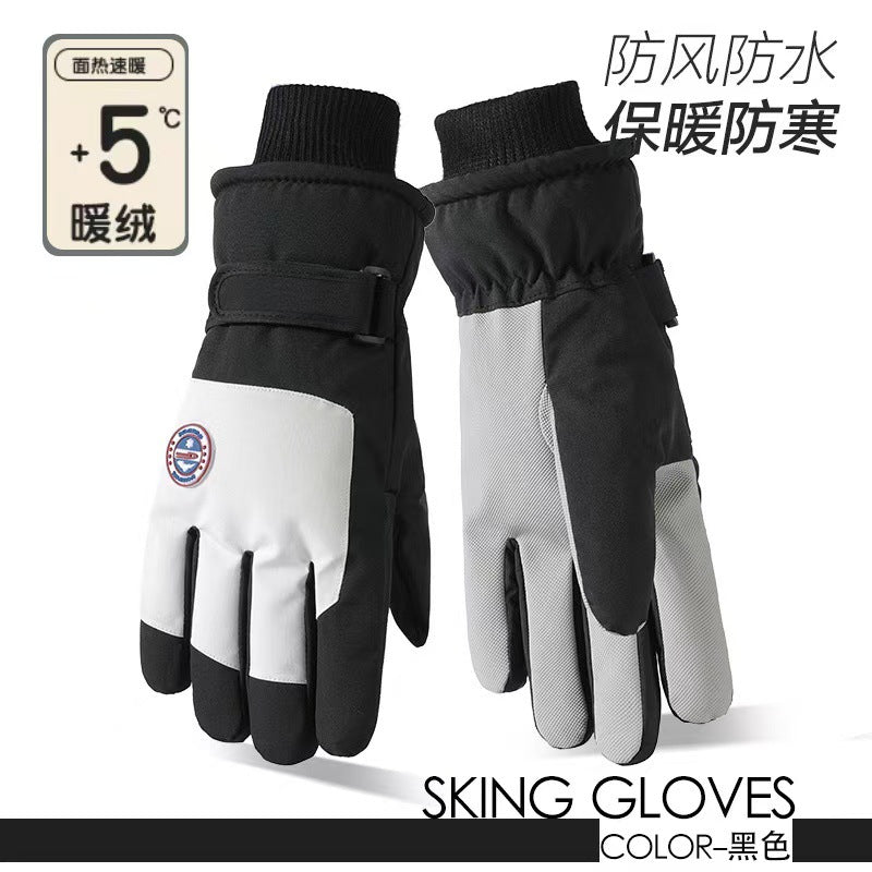 Ski Gloves Women's Winter Touch Screen Waterproof fleece-lined Thick Cotton Warm Windproof Outdoor Sports Student Biker BH