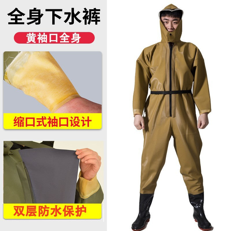 Wholesale full body water pants outdoor wear-resistant one-piece wading pants fishing digging lotus root fishing