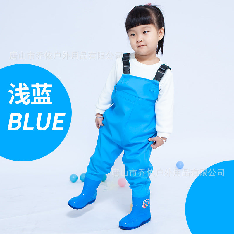 Ganhai Equipment Children's Playing Water Suit Wading Waterproof Pants Kindergarten Beach Fish Strap Rain Shoes Water Pants
