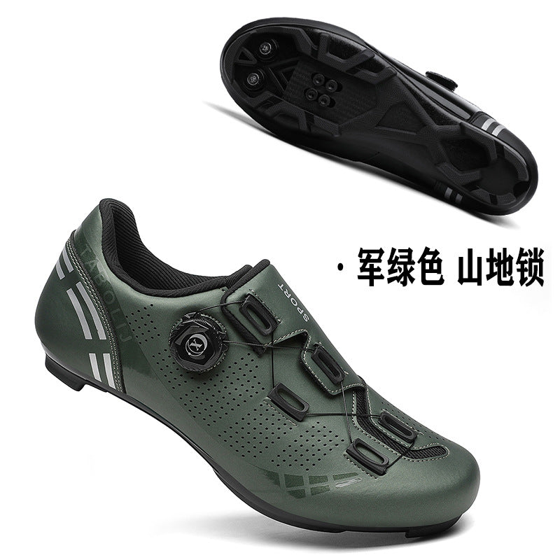 Road bike lock shoes hard bottom factory direct men's and women's mountain bike bicycle shoes lockless cycling shoes lock pedal suit