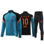 Autumn and Winter Velvet Half-Zip Pullover Long-Sleeved Training Clothing Set Kidsren's Football Appearance Clothing Running Sportswear Customization