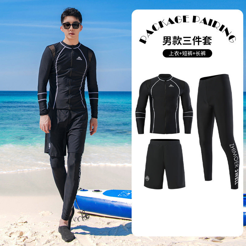 Diving suit women's new couple anti-DDoS swimsuit split long-sleeved trousers quick-drying surfing snorkeling suit jellyfish suit men