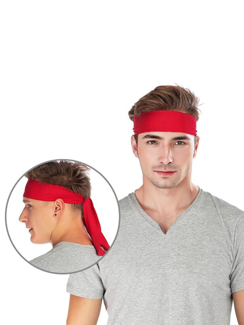 Men's and Women's Sports Hair Band Sweat Absorbent Headband Breathable Quick-drying Hair Band Solid Color Tennis Headband Strap Pirate Headband