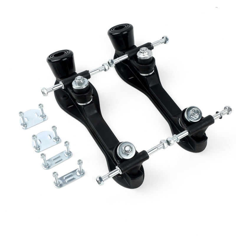Double-row roller skates PP plastic base four-wheel roller skates triangle bracket skates bottom plate adjustable brake head