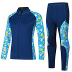 3mm Couple's Diving Wetsuit for Women, Two-Piece Long-Sleeve and Long Pants, Warm, Cold-Proof, Sun-Protective, Wet-Style Surfing, Snorkeling, and Swimming Suit