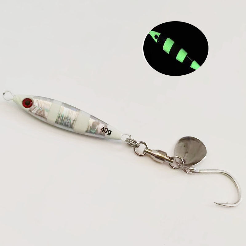 Spanish mackerel iron plate small fat man iron plate luya bait speed sink with sequin hook mackerel cannonball yellow bonito sea fishing shore throwing boat fishing