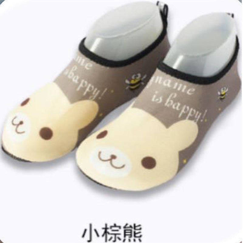 Cartoon Children's Beach Shoes Hard Sole Wading Shoes Diving Equipment Snorkeling Shoes and Socks Barefoot Swimming Shoes Diving Socks Quick-drying