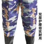 Anti-puncture Steel Bottom Double Knee-pads Water Pants Half-length Rain Pants Waterproof Clothes Catching Fish-catching Hooded Fishing Leather Fork Water Vent
