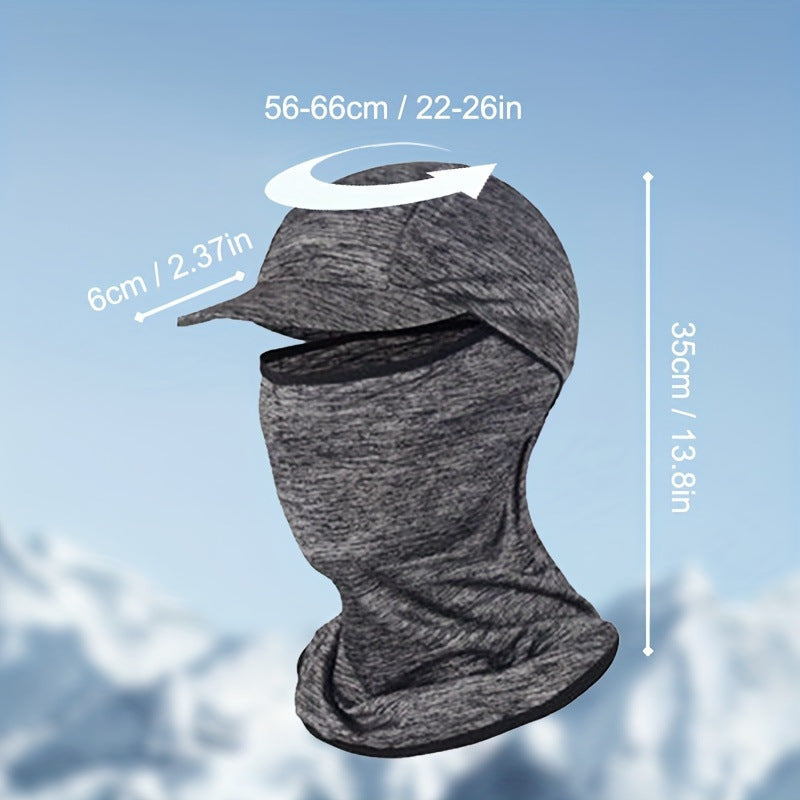 Ice Silk Headgear with Hat Brim Summer Sunscreen Cooling Mask Outdoor Cycling Running Sweat Absorbing Breathable Headgear