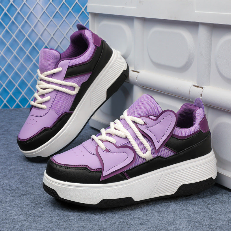 Factory Direct Sales New Children's Four-Wheel Heelys Shoes for Girls and Girls Invisible Roller Skates Cross-Border Student Roller Skating