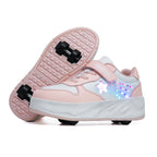 Cross-border heywalk shoes children invisible four-wheel retractable pulley shoes flash fashion skates 4-wheel sports men