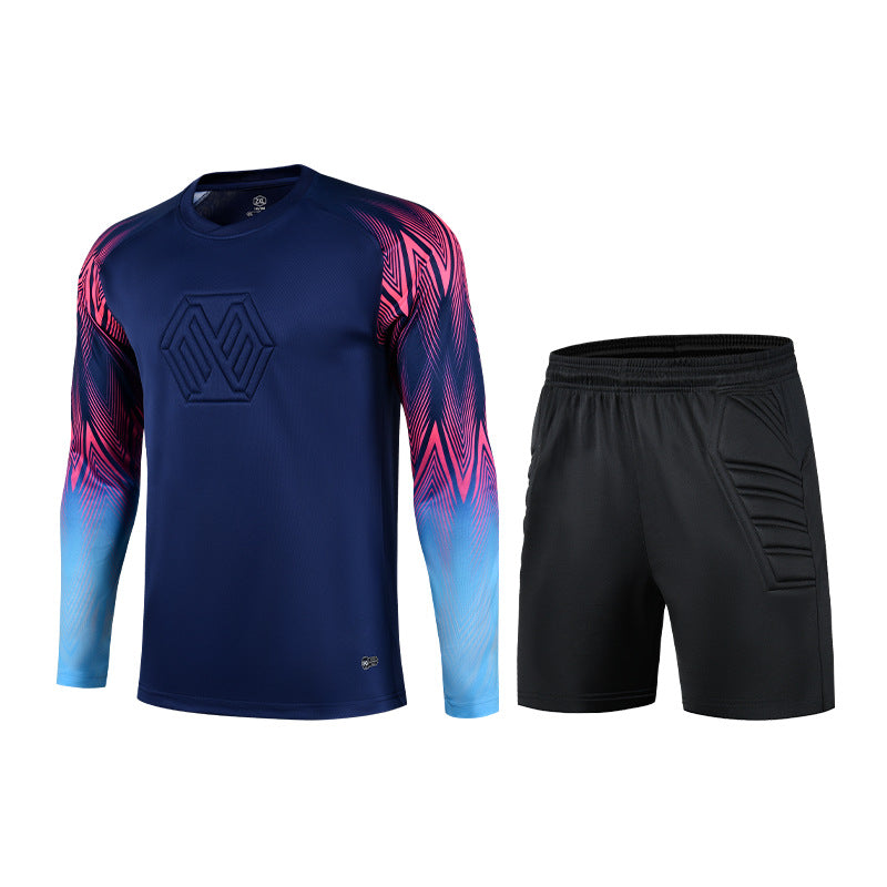 Goalkeeper Uniforms for Kidsren and Adults Thickeneded Protective Goalkeeper Training Uniforms Long-Sleeved Shorts Football Gantry Uniforms Customized